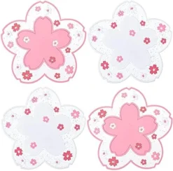 Kawaii Sakura Cup Coaster, Decor Cup Placemat, Cute Kitchen Pot Bowl Pad Placemat, Cherry Blossom Coaster, Table Cup Mat, Flower Pattern Mug Pink Coasters Set Of 4 For Drinks, Coffee, Tea (4.5in) -Kitchen Island Sale 510f3B4K aL. AC