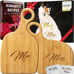 Mr & Mrs Cutting Board & Cheese Board- Wedding Gifts For Couples Unique 2023, Mr And Mrs Gifts, Couples Gifts For Him And Her, Bridal Shower Gifts For Bride, Cool Engagement Gifts, Anniversary