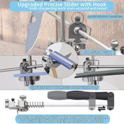 Knife Sharpener Kit, RUIXIN PRO RX-009 Professional Knife Sharpener, 360° Flip Rotation, Upgraded Metal Fixed-Angle & Adjustable Knife-Clip, Kitchen Chef Knife Sharpening System Kit With 11 Stones