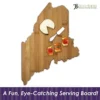Maine State Shaped Cutting Board, Natural Bamboo