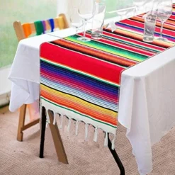 2 Pack Mexican Serape Table Runners 14 X 84 Inch For Mexican Party Wedding Decorations Outdoor Picnics Dining Table, Fringe Cotton Handwoven Table Runner -Kitchen Island Sale 5112voKAqL. AC