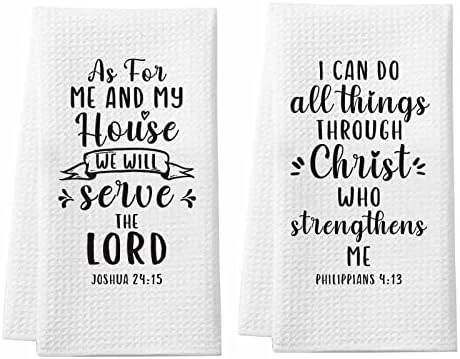 Christian Gifts For Women Men, Bible Verse Scripture Kitchen Towels With Inspirational Thoughts And Prayers, Religious Christmas Housewarming Gift, 2 Pack Waffle Weave Christian Dish Towels 7 Christian Gifts For Women Men, Bible Verse Scripture Kitchen Towels With Inspirational Thoughts And Prayers, Religious Christmas Housewarming Gift, 2 Pack Waffle Weave Christian Dish Towels - Image 7