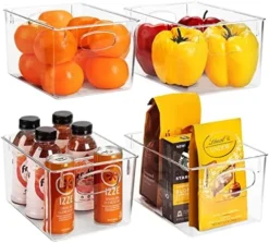 Sorbus Clear Refrigerator Organizer Bins - Fridge Organizer Plastic Storage Bins For Pantry & Kitchen Organization And Storage - Versatile Bath, Makeup, Snack & Food, Freezer Organizer Bins (4 Pack) -Kitchen Island Sale 511op1O UL. AC