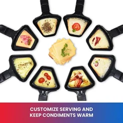 8 Person Raclette And Cheese Fondue Set With Granite Stone, Non-Stick Electric Indoor Grill, Tabletop Cooking, Accessories Included, Ideal For Holidays And Family Dinners, Black 8 8 Person Raclette And Cheese Fondue Set With Granite Stone, Non-Stick Electric Indoor Grill, Tabletop Cooking, Accessories Included, Ideal For Holidays And Family Dinners, Black -Kitchen Island Sale 5124xvV721L