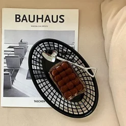 Plastic Oval Fast Food Baskets Fryer Basket For Party,Set Of 12 (Black) (Black) -Kitchen Island Sale 5125CsNRKJS