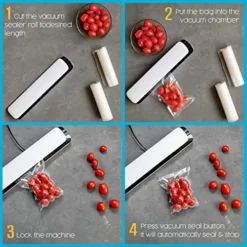 Vacuum Sealer Bags, Food Saver Rolls, Sous Vide Seal Bag, 11 Inch X 50 Ft, 2 Pack, Heavy Duty, Vaccum Sealed Roll, For Meal Storage, Vac Sealing Machine, Freezer, Reusable, Resealable -Kitchen Island Sale 5128owfIzJL