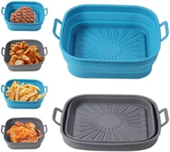 2Pcs Air Fryer Silicone Pot Square, 8 Inch Reusable Air Fryer Silicone Basket, Food Safe For 4 To 6 Qt Air Fryers Oven Accessories, Dishwasher Safe, Replacement For Air Fryer Paper Liners -Kitchen Island Sale 512C3YzoyKL. AC