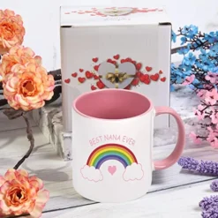 Gifts For Nana, Best Nana Ever Mug, Best Nana Ever Rainbow Mug, Best Nana Ever Gifts, Birthday Mothers Day Gifts For Nana From Grandchild Granddaughter Grandson 11 Ounce -Kitchen Island Sale 512KLUBNLkL