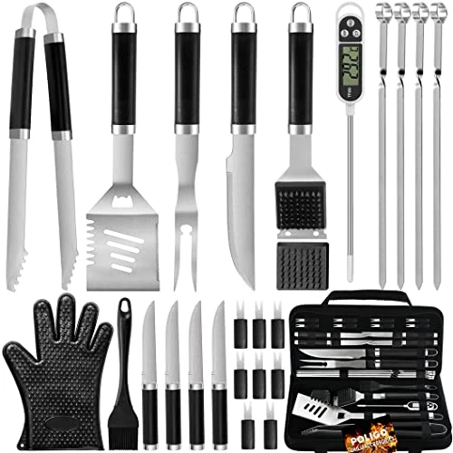 26PCS Grill Accessories For Outdoor Grill Utensils Set Stainless Steel BBQ Tools Grilling Tools Set For Father's Day Birthday Presents, Barbecue Accessories Kit Ideal Grilling Gifts For Men Dad 1 26PCS Grill Accessories For Outdoor Grill Utensils Set Stainless Steel BBQ Tools Grilling Tools Set For Father's Day Birthday Presents, Barbecue Accessories Kit Ideal Grilling Gifts For Men Dad