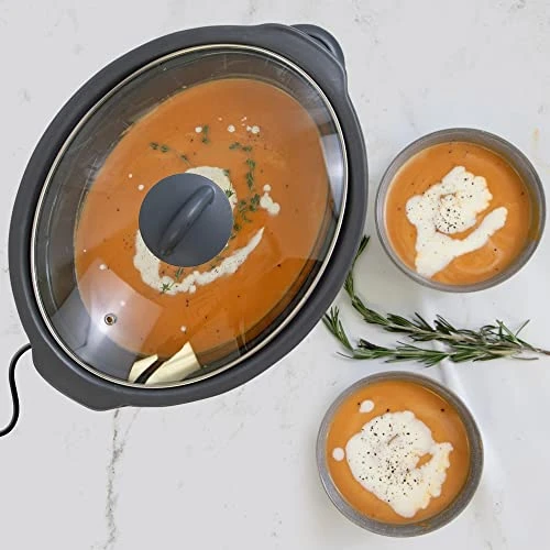 Enmore 5 Qt (4.7L) Slow Cooker, Black And Gray, Compact Countertop Cooking, Simple Dial Control, Easy To Use, Warm, Braise, Simmer, Sous Vide, Stew, Soup, Curry, Chili, Fondue, Yogurt 2 Enmore 5 Qt (4.7L) Slow Cooker, Black And Gray, Compact Countertop Cooking, Simple Dial Control, Easy To Use, Warm, Braise, Simmer, Sous Vide, Stew, Soup, Curry, Chili, Fondue, Yogurt - Image 2