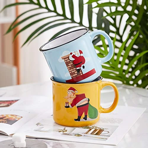 14 Oz Christmas Coffee Mug Set Of 6, Best Christmas Gifts For Women, 14 Ounce Ceramic Mugs Set In Funny Santa Design, Hot Chocolate Cups For Kids, Coffee Cups 4 14 Oz Christmas Coffee Mug Set Of 6, Best Christmas Gifts For Women, 14 Ounce Ceramic Mugs Set In Funny Santa Design, Hot Chocolate Cups For Kids, Coffee Cups - Image 4