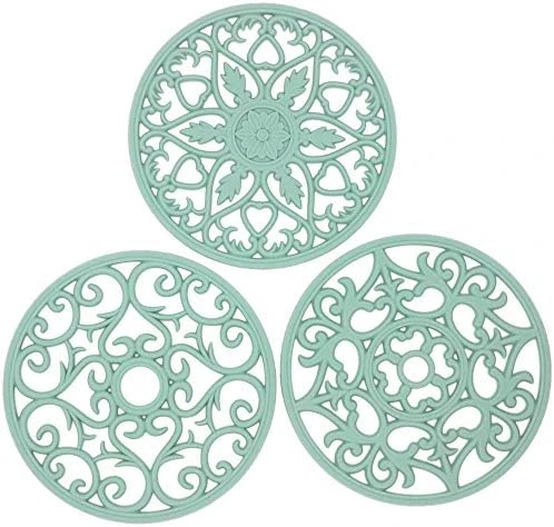 Silicone Trivets Hot Dishes, Pots & Pans, Hot Pads Kitchen Quartz Countertops, Pot Holders Trivet Mat, Non-Stick Heat Resistant Mats Counter & Table, Teal Kitchen Decor Accessories Set 3 15 Silicone Trivets Hot Dishes, Pots & Pans, Hot Pads Kitchen Quartz Countertops, Pot Holders Trivet Mat, Non-Stick Heat Resistant Mats Counter & Table, Teal Kitchen Decor Accessories Set 3 - Image 15