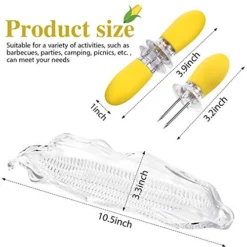 12 Pieces Corn Cob Holders And Dish Set Transparent Dish Stainless Steel Skewer Needle BBQ Tool And Plastic Corn Tray 8 12 Pieces Corn Cob Holders And Dish Set Transparent Dish Stainless Steel Skewer Needle BBQ Tool And Plastic Corn Tray -Kitchen Island Sale 512nYuZwXBL