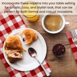 20x20 Gingham Buffalo Check Cloth Dinner Napkins Pack Of 12, 100% Cotton Cocktail Napkins, Wedding Dinner Napkins With Mitered Corners And Generous Hem - Red White -Kitchen Island Sale 512pCQv7qOL