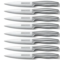 Serrated Steak Knife Set, Stainless Steel Steak Knives Set Of 8, Never Needs Sharpening Dinner Knives, Micro Serrated Steak Knives With Gift Box