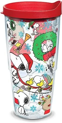 Tervis Peanuts Christmas Collage Made In USA Double Walled Insulated Tumbler Cup Keeps Drinks Cold & Hot, 16oz Mug, Classic -Kitchen Island Sale 5132HLCGDHL. AC