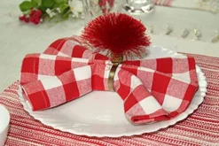 12 Pack Gingham Checks Oversized Dinner Napkins - Red - Size 20x20-100% Cotton - Tailored With Mitered Corners And A Generous Hem - Easy Care Machine Wash -Kitchen Island Sale 5132sYiAimL