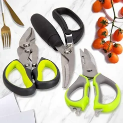 3 Pack Kitchen Scissors Set - Heavy Duty Kitchen Shears - For Chicken, Poultry, Fish And Food Cutting - Rustproof Stainless Steel - Dishwasher Safe - Black And Green -Kitchen Island Sale 513TvuQu5TL