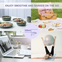 Portable Blender, Personal Size Mini Blender, 17 Oz USB Rechargeable Jucier Cup, Shakes And Smoothies With Ice Tray For Home, Travel, Sport, Office -Kitchen Island Sale 513U6ybehbL