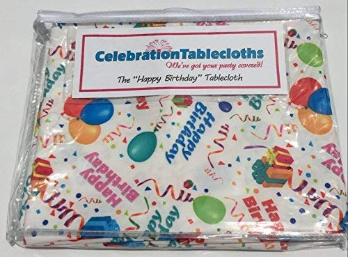 70 X 108 Inch Happy Birthday Tablecloth White Restaurant Quality Fabric Machine Wash And Dry No Wrinkles No Iron No Stains Made In USA Birthday Party Supplies 4 70 X 108 Inch Happy Birthday Tablecloth White Restaurant Quality Fabric Machine Wash And Dry No Wrinkles No Iron No Stains Made In USA Birthday Party Supplies - Image 4