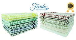 Classic Kitchen Dish Towels With Hanging Loop - Heavy Duty Absorbent Dish Clothes - European Made 100% Cotton Tea Towels - Set Of Two, Red