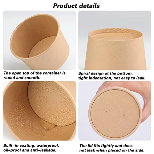 50 Pack 8 Oz Soup Containers With Lids,Disposable Containers With Lids For Food,ice Cream Cups With Lids. It Is Very Suitable For Storing Food In The Refrigerator Or Carrying Out 4 50 Pack 8 Oz Soup Containers With Lids,Disposable Containers With Lids For Food,ice Cream Cups With Lids. It Is Very Suitable For Storing Food In The Refrigerator Or Carrying Out - Image 4