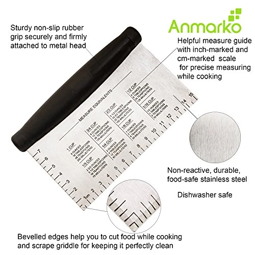 Stainless Steel Metal Griddle Scraper Chopper - Great as Dough Cutter For Bread and Pizza Dough - Multipurpose Kitchen Utensil For Flat Top Griddle - Commercial Quality 2 Stainless Steel Metal Griddle Scraper Chopper - Great as Dough Cutter For Bread and Pizza Dough - Multipurpose Kitchen Utensil For Flat Top Griddle - Commercial Quality - Image 2