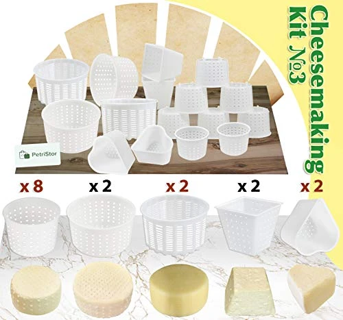 16 Pcs Cheesemaking Kit №3 Butter Punched Сheese Mold Press Strainer Cheese Tofu Press Mold Cheese Making Kit 3 16 Pcs Cheesemaking Kit №3 Butter Punched Сheese Mold Press Strainer Cheese Tofu Press Mold Cheese Making Kit - Image 3