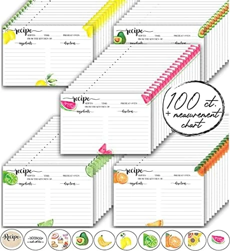 Fruit Recipe Cards 4x6 Double Sided (50) Lemon, Orange, Lime, Avocado, Watermelon Variety Pack, Cute Notecards For Organized Kitchen Storage - Thick, Matte, Non-Smudge Paper, Wedding, Shower 15 Fruit Recipe Cards 4x6 Double Sided (50) Lemon, Orange, Lime, Avocado, Watermelon Variety Pack, Cute Notecards For Organized Kitchen Storage - Thick, Matte, Non-Smudge Paper, Wedding, Shower - Image 15