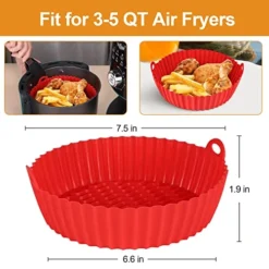 2 Pack Air Fryer Silicone Liners-7.5inch Round Reusable Air Fryer Silicone Basket Liners, Heat Resistant Air Fryer Pot Inserts, Dishwasher Safe, Fits 3 To 5 Qt For Air Fryer Oven Accessories -Kitchen Island Sale 513tkeWpgUL