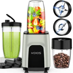 850W Countertop Blenders For Shakes And Smoothies, Protein Drinks, Nuts, Spices，Fruit Vegetables Drinks，Coffee Grinder For Beans,11-Piece Kitchen Blender Set With 6 Super Smooth Blade，Portable Mixer With 2x18.6 Oz And 10 Oz Travel Bottles, 2 Spout Drinking Lids, BPA Free (Gray-black)