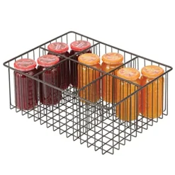 MDesign Farmhouse Decor Metal Wire Food Organizer Storage Bin Baskets For Kitchen Cabinets, Pantry, Bathroom, Laundry Room, Closets, Garage, 6 Sections - Bronze -Kitchen Island Sale 514FCIS0cWL