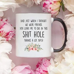 Coworker Leaving Mug, 11 Ounces, Going Away Gift, Farewell Gifts For Coworker Leaving (Black Handle)