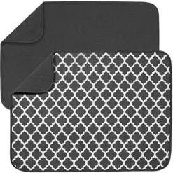 Absorbent, Reversible XL Microfiber Dish Drying Mat For Kitchen, 18 Inch X 24 Inch, Teal Trellis -Kitchen Island Sale 514brE8MdnL. AC