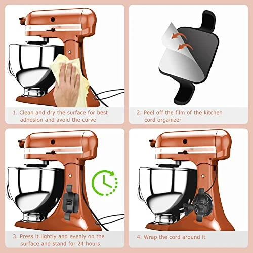 Cord Organizer For Kitchen Appliances, Strong Adhseive Cord Wrapper For Mixer, Air Fryer, Coffee Maker, Oven, Toaster And Blender, 4 Pack 5 Cord Organizer For Kitchen Appliances, Strong Adhseive Cord Wrapper For Mixer, Air Fryer, Coffee Maker, Oven, Toaster And Blender, 4 Pack - Image 5