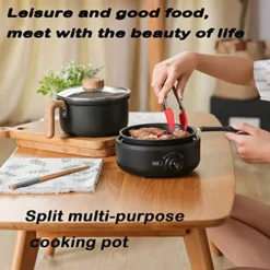 Hot Pot 1.8L Multifunctional Electric Hot Pot, Rice Cooker, Suitable For Home, Dormitory, Office And Travel, 110V(black Mechanical)