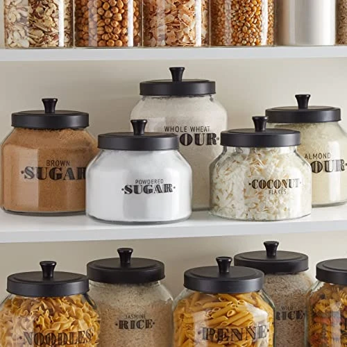 154 Farmhouse Food Storage Labels For Pantry Containers, Preprinted Black On Clear All Caps Household Stickers + Expiration Dates + Numbers For Kitchen Organization Jars (Water Resistant) 2 154 Farmhouse Food Storage Labels For Pantry Containers, Preprinted Black On Clear All Caps Household Stickers + Expiration Dates + Numbers For Kitchen Organization Jars (Water Resistant) - Image 2