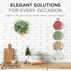 Tripar 4 Tier Vertical Black Plate Rack For Collectible Plates, Plaques, Dishes, & China 8 Tripar 4 Tier Vertical Black Plate Rack For Collectible Plates, Plaques, Dishes, & China -Kitchen Island Sale 5151WG6wF7L