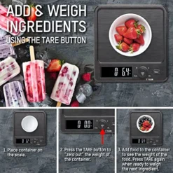 Taylor Digital Kitchen Scale With Dishwasher Safe Stainless Steel Container And Snap On, 22 Pound Capacity, Black -Kitchen Island Sale 5154gIF7nNL