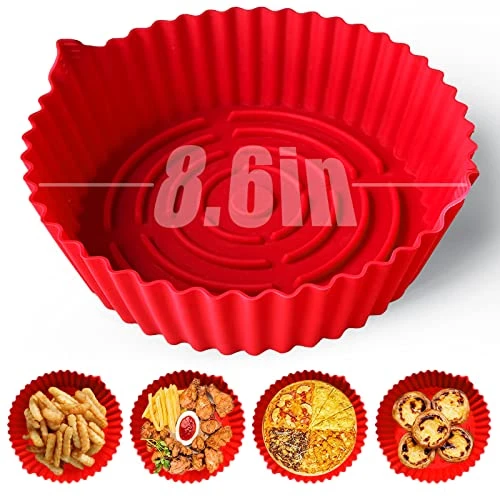 8.6 Inch Air Fryer Silicone Pot, Premium Silicone Air Fryer Liners Oven Accessories Heat Resistant, Reusable Air Fryers Silicone Liner Round, Air Fryer Silicone Liners Fits (5 To 8 QT) 1 8.6 Inch Air Fryer Silicone Pot, Premium Silicone Air Fryer Liners Oven Accessories Heat Resistant, Reusable Air Fryers Silicone Liner Round, Air Fryer Silicone Liners Fits (5 To 8 QT)