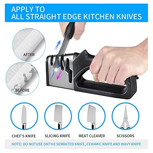 4-in-1 Kitchen Professional Knife Sharpener, Heavy Duty 4-Stage Knife Accessories Helps Repair, Restore, Polish - Good Fits For Ceramic/Steel Knives, Scissors By Sendaist 3 4-in-1 Kitchen Professional Knife Sharpener, Heavy Duty 4-Stage Knife Accessories Helps Repair, Restore, Polish - Good Fits For Ceramic/Steel Knives, Scissors By Sendaist - Image 3
