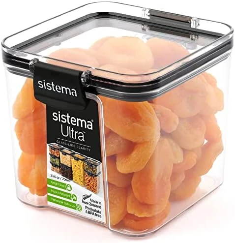 Sistema Tritan Ultra Collection Square Storage Container, 1.9 Cup/15.5 Ounce, Clear With White/Gray 11 Sistema Tritan Ultra Collection Square Storage Container, 1.9 Cup/15.5 Ounce, Clear With White/Gray - Image 11