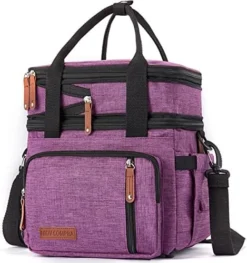 Dult Lunch Box For Work, Expandable Large Lunch Bags For Women Men, Leakproof Double Deck Lunch Box Cooler Tote Bag With Removable Shoulder Strap (Grey) -Kitchen Island Sale 515ZBQAuqWL. AC