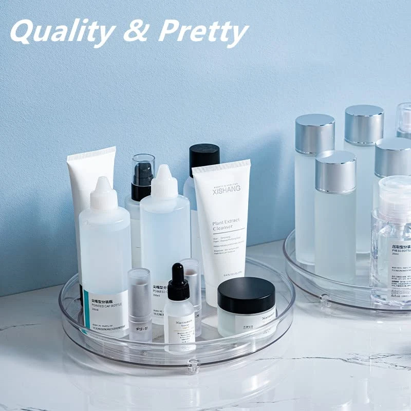 3 Pack Clear Lazy Susan Organizer Turntable 10.6 Inch, Rotating Spice Rack Spinning Bins For Cabinets Kitchen, Countertop, Bathroom, Makeup, Pantry Organization And Storage 3 3 Pack Clear Lazy Susan Organizer Turntable 10.6 Inch, Rotating Spice Rack Spinning Bins For Cabinets Kitchen, Countertop, Bathroom, Makeup, Pantry Organization And Storage - Image 3