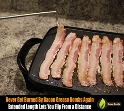 Food Flipper And Meat Hook For Grilling, Flipping, And Turning Vegetables And Meats BBQ Grill And Smoker Accessories, Right-Handed, 17 In