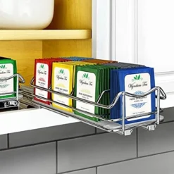 ® Slide Out Tea Bag Holder Organizer - Double Upper Kitchen Cabinet Pull Out Rack, Organize Up To 140 Tea Bags - Lifetime Limited Warranty - Chrome -Kitchen Island Sale 515sSLzj2aL. AC