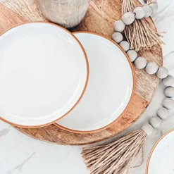 Ora Ceramic Plates Set, 7.8 In - Set Of 6 - The Dessert, Salad, Appetizer, Small Dinner Etc Plate. Microwave, Oven, And Dishwasher Safe, Scratch Resistant. Kitchen Porcelain Dish - Vanilla White -Kitchen Island Sale 5161TiI03RL