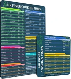 Air Fryer Accessories Cook Times,Air Fryer Magnetic Cheat Sheet Set,Air Fryer Chart Magnet Sheet- Quick Reference Guide For Cooking And Frying (Air Fryer Accessories)