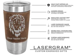 20oz Vacuum Insulated Tumbler Mug, Freight Train, Personalized Engraving Included (Faux Leather, Rustic) -Kitchen Island Sale 5167kIBsGeL