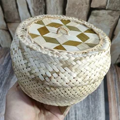 GENERIC Heavens Tvcz Sticky Rice Cooker Steamer Handmade Natural Thai Bamboo Small Pot Insert Wicker Cooking Glutinous Rice Free Cheesecloth Filter Free, 5.00 X 4.50 X 2.50 Inches -Kitchen Island Sale 5169YA45oTL